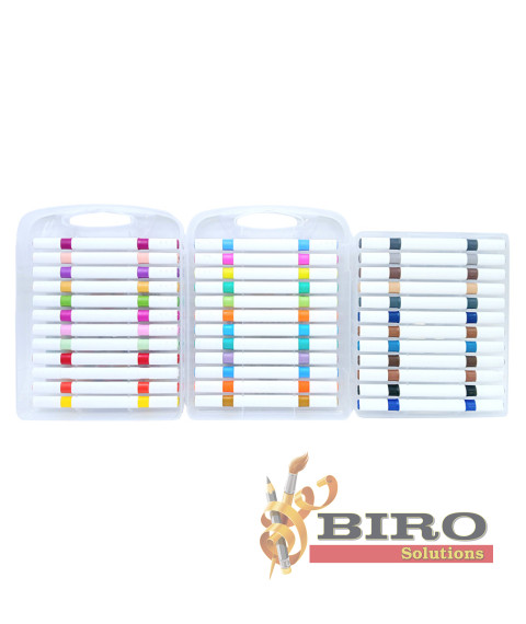 Marker Acrilic cu vârf dublu, 36 culori, cutie plastic, ML49-10
